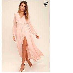 Lulu's wondrous water lilies blush pink Maxi dress
